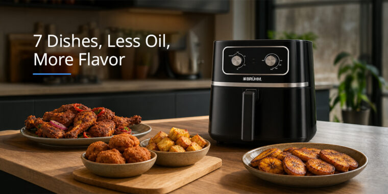 Healthy air fryer West African dishes made with less oil