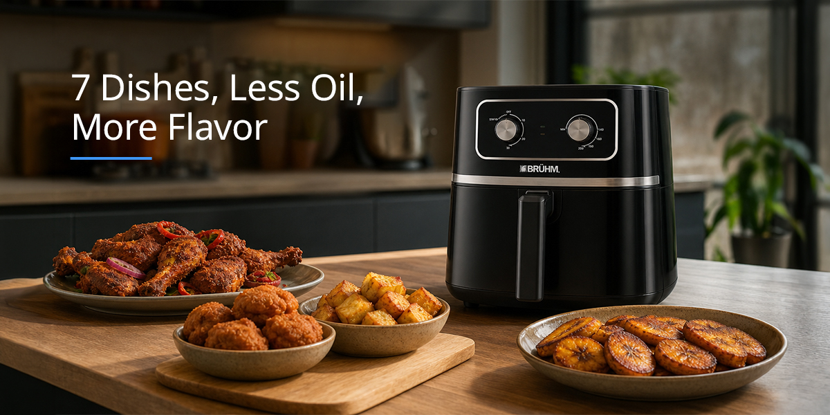 Healthy air fryer West African dishes made with less oil